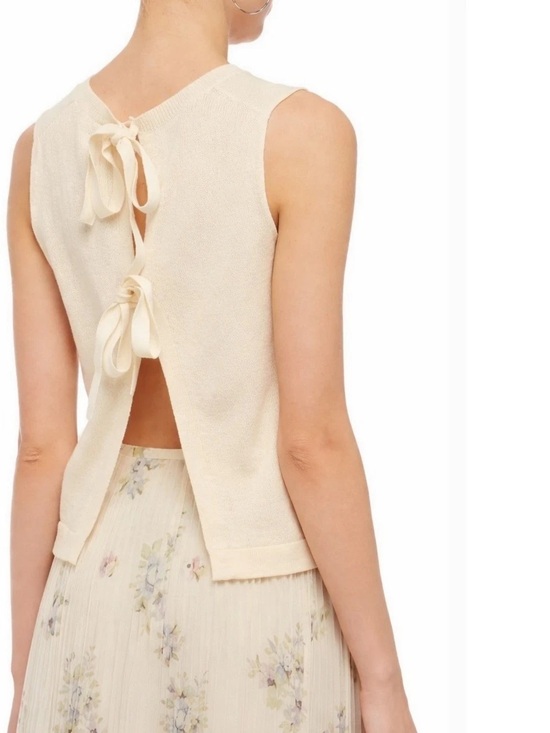 Maje Tops - Maje Monia ecru sleeveless knit vest